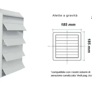 Favoriet Griglia di aerazione a lamelle mobili gravita‘ per Ø 150 mm 25659